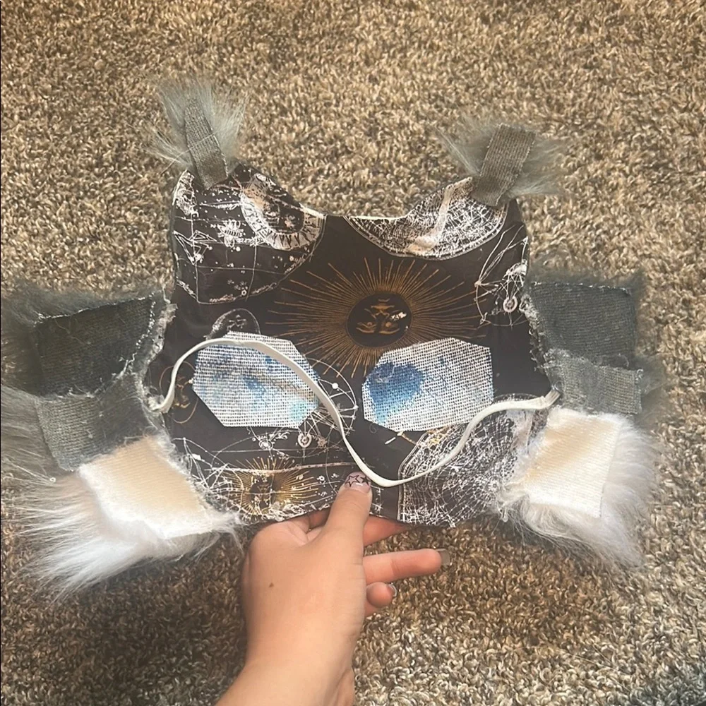 Gray and White Cat Mask